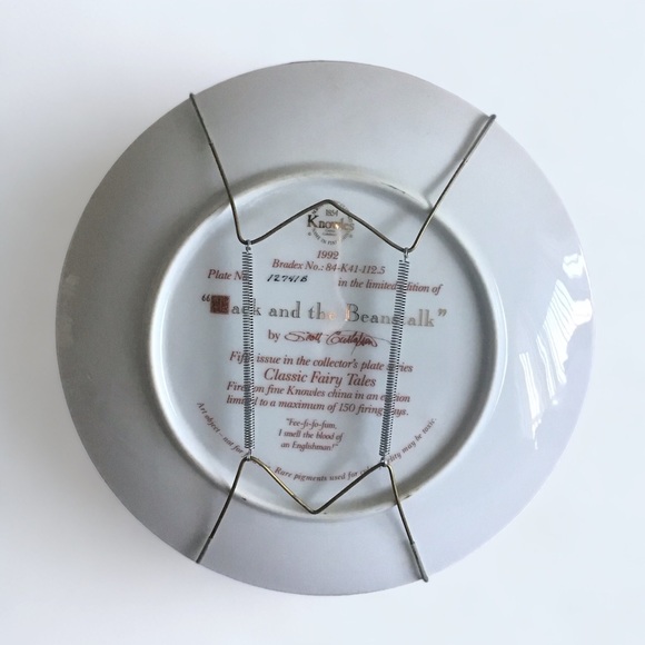 KNOWLES “Jack and the Beanstalk“ Collector’s Plate 22K Gold Rim COA 8.5” diam. - Picture 4 of 6